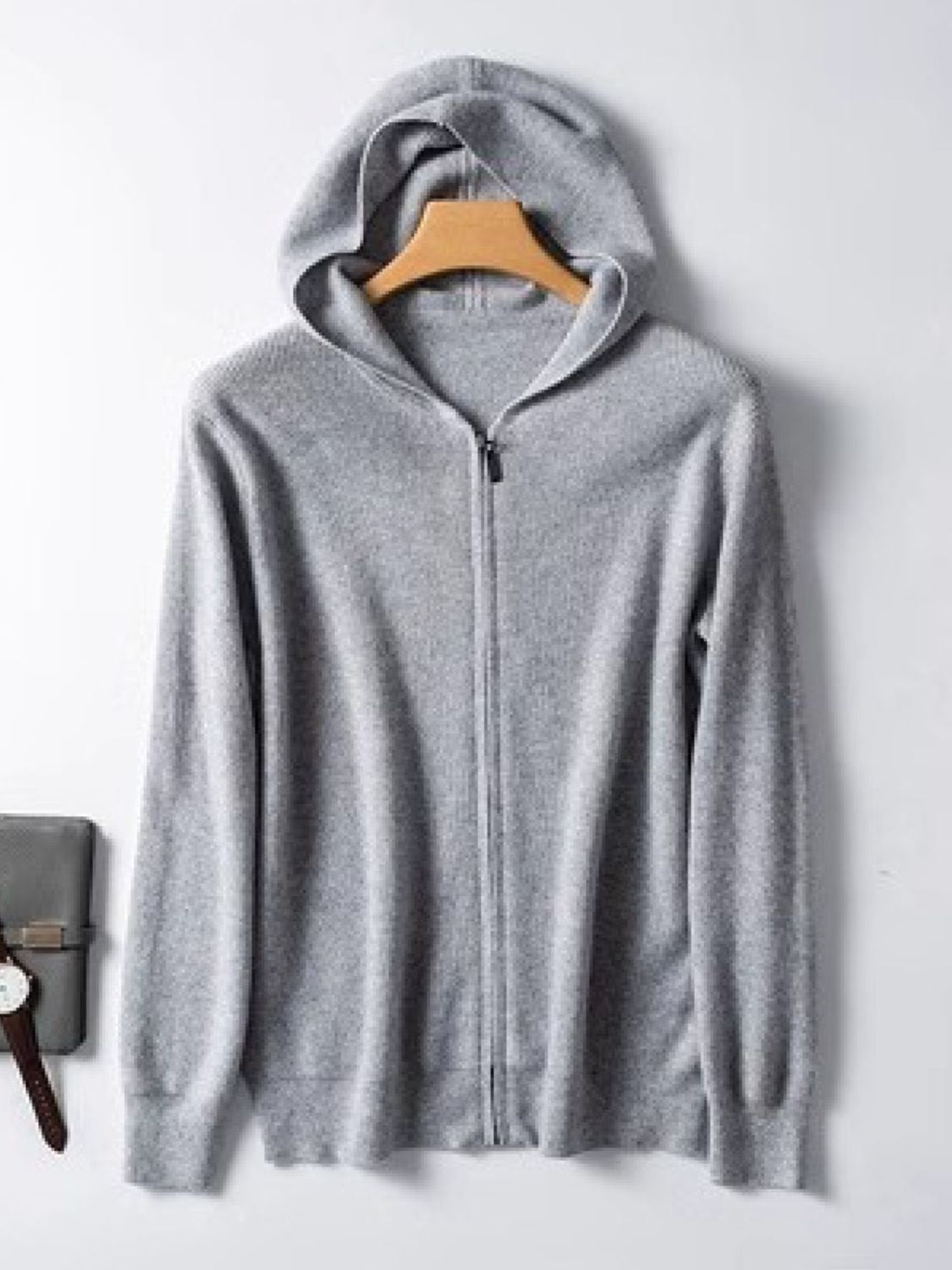 Men's Plus Size Zip Up Long Sleeve Hooded Cardigan - Damned Threads